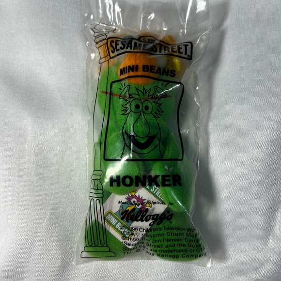 Kelloggs Other - Vtg 1999 Honker Green Monster Sesame Street Kelloggs Plush Figure Mini Beans Bag